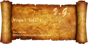 Vogel Gál névjegykártya